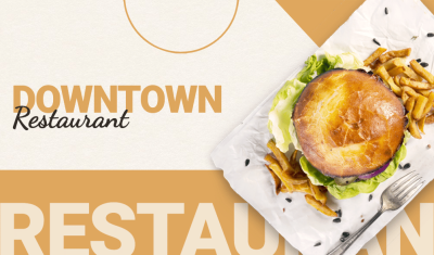 Simple Fresh Burger Dsiplay Restaurant Introduction Propaganda Business Card