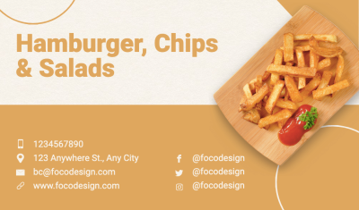 Simple Fashion Style Restaurant Introduction Business Card