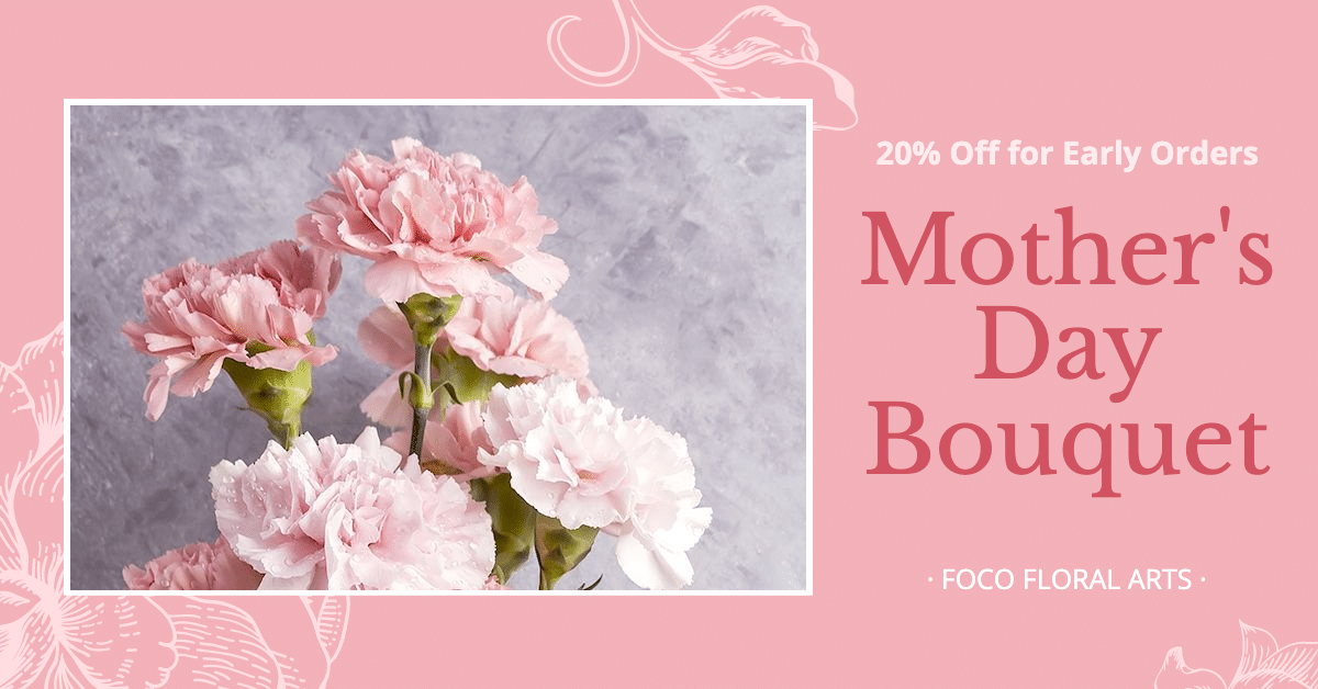 Mother's Day Bouquet Discount Promo Sale Ecommerce Banner