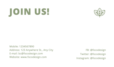 Public Welfare Environment Protection Organization Propaganda Business Card