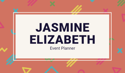 Minimalist Event Planner Vocational Skills Business Card
