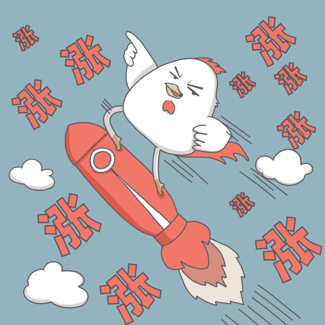 基金理财股票涨火箭表情包方形海报预览效果