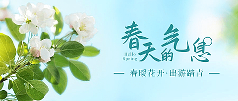 春天旅游出行宣传文艺公众号首图