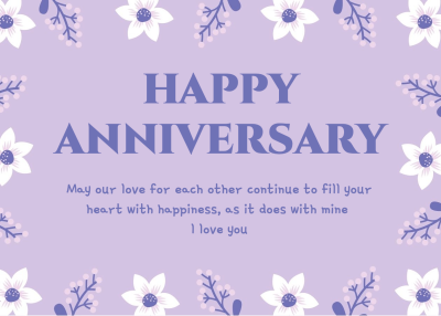 Anniversary Minimal Floral Greeting Card