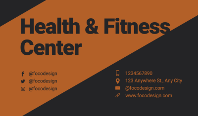 Fitness Center Introduction Business Card