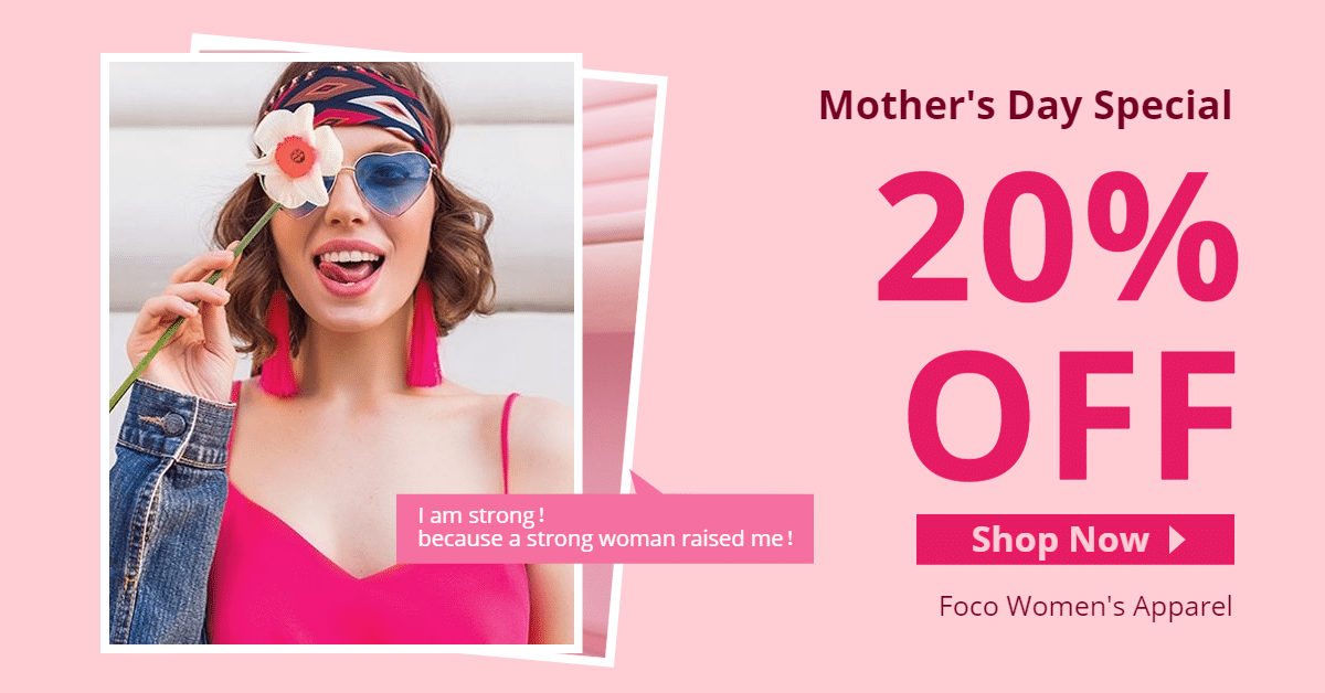 Dialog Box Element Women's Wear Mother's Day Promotion Ecommerce Banner预览效果