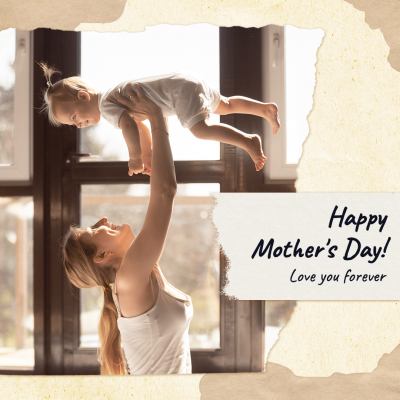 Simple Fashion Paper Tear Style Mother's Day Greeting Text Instagram Post