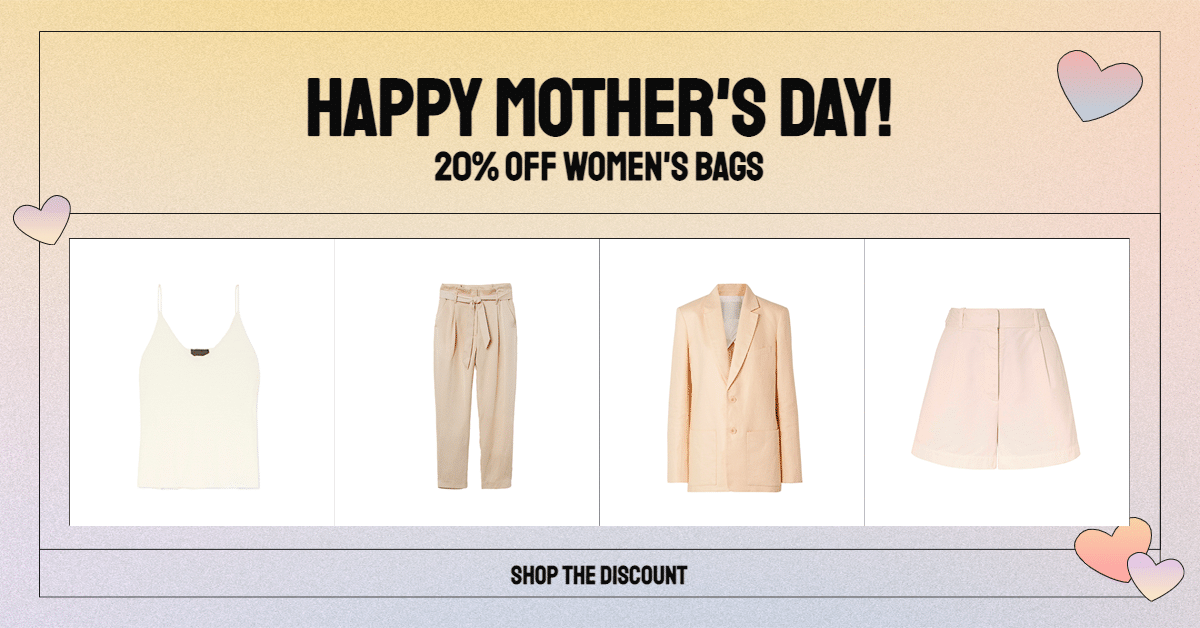 Form Element Simple Mother's Day Women's Bags Discount Ecommerce Banner预览效果