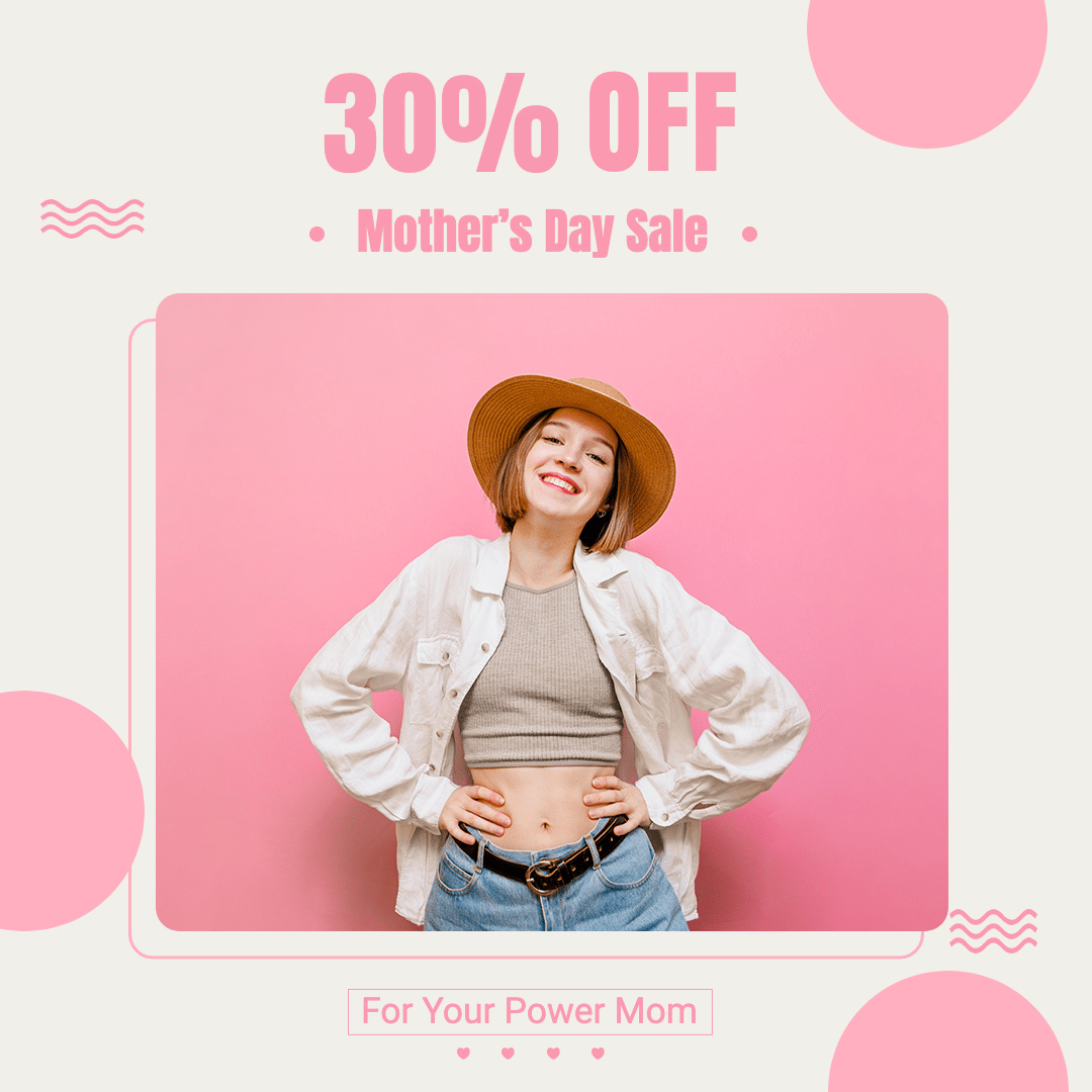 Fashionable Mother's Day Sale Promotion Ecommerce Product Image
