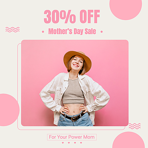 Fashionable Mother's Day Sale Promotion Ecommerce Product Image