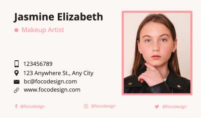 Makeup Artist Personal Vocational Skills Introduction Business Card