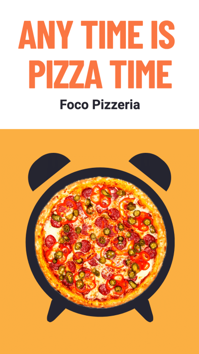 Alarm Clock Element Creative Pizza Promotion Ecommerce Story