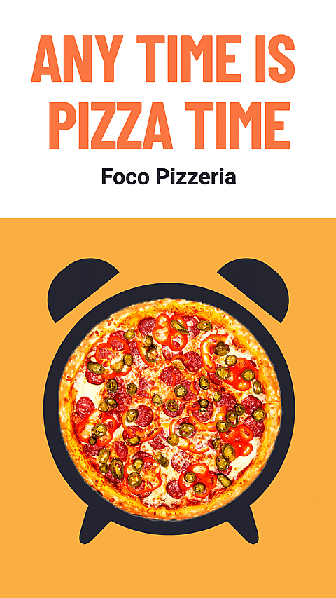 Alarm Clock Element Creative Pizza Promotion Ecommerce Story