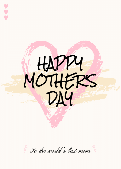 Minimalist Style Mother's Day Handwritting Greeting Text Card