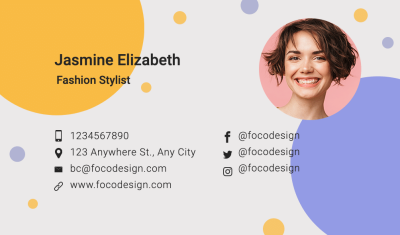 Fashion Stylist Personal Contact Information Business Card