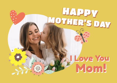 Simple Style Cartoon Flower Element Mother's Day Greeting Card