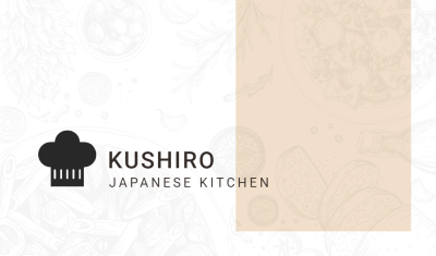Japanese Restaurant Head Chef Personal Description Business Card