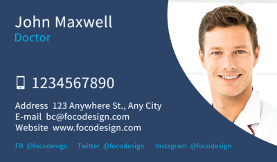 Minimalist Style Doctor Personal Contact Information Business Card