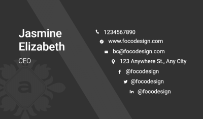 Enterperneur Personal Information Business Card
