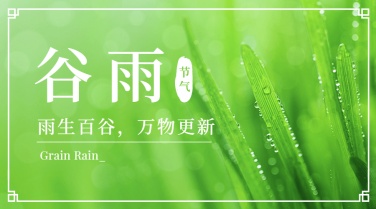 谷雨节气祝福春天实景横版海报