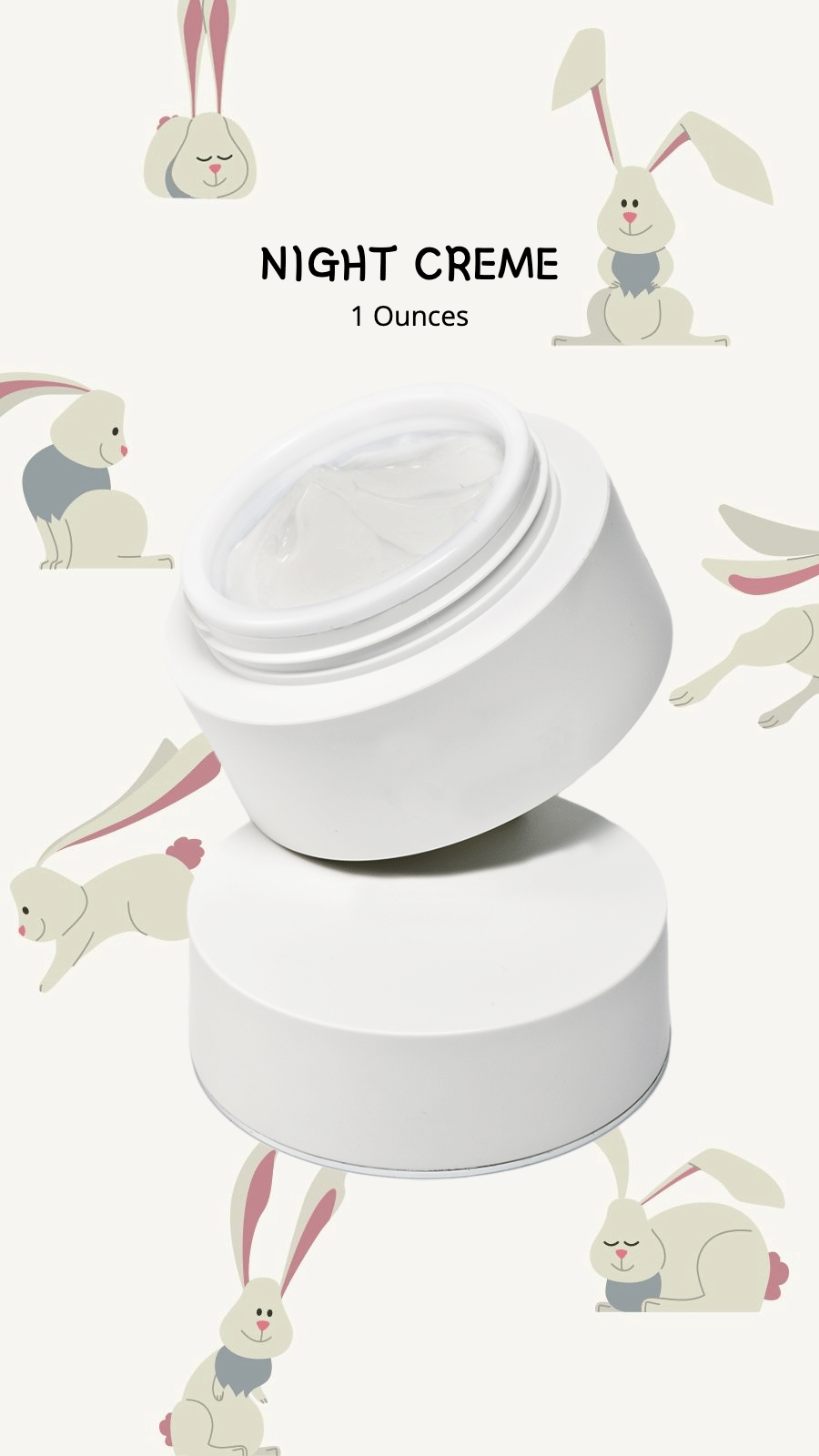 Easter Bunny Prints Night Cream Skincare Product Promo Ecommerce Story预览效果