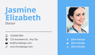 Doctor Personal Contact Information Business Card