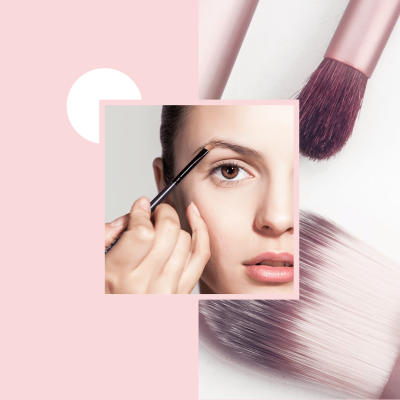 Simple Fashion Square Element Makeup Brush Display Sale Ecommerce Product Image