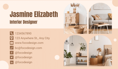 Simple Circle Element Interior Designer Personal Skills Introduction Business Card
