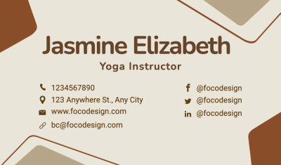 Yoga Instructor Personal Skills Introduction Business Card
