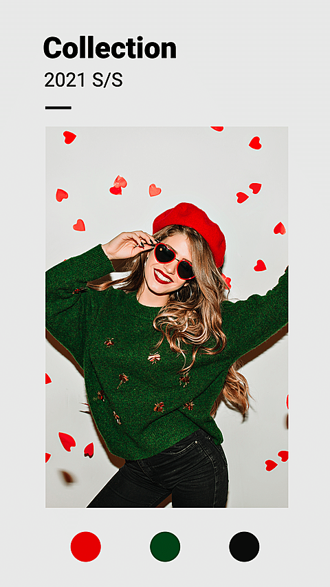 Fashionable Female Model Color Matching Display Ecommerce Story