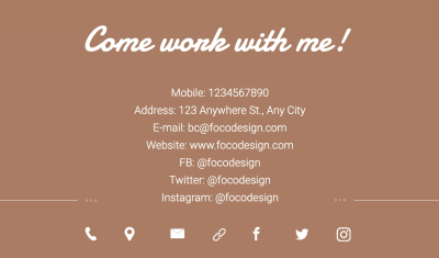 Freelance Personal Contact Information Business Card