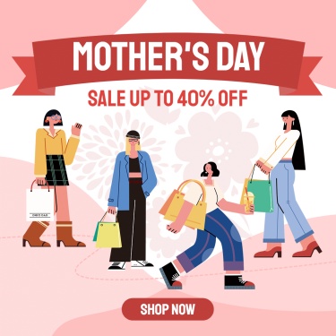 Pink Ellipse Element Fashion Women's Wear Mother's Day Discount Ecommerce Story
