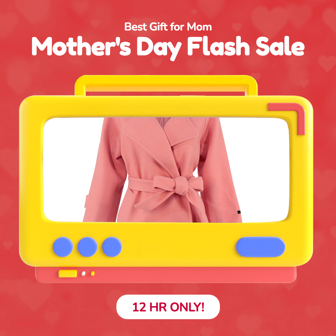 Creative Mother's Day Wear Flash Sale Discount Ecommerce Product Image预览效果
