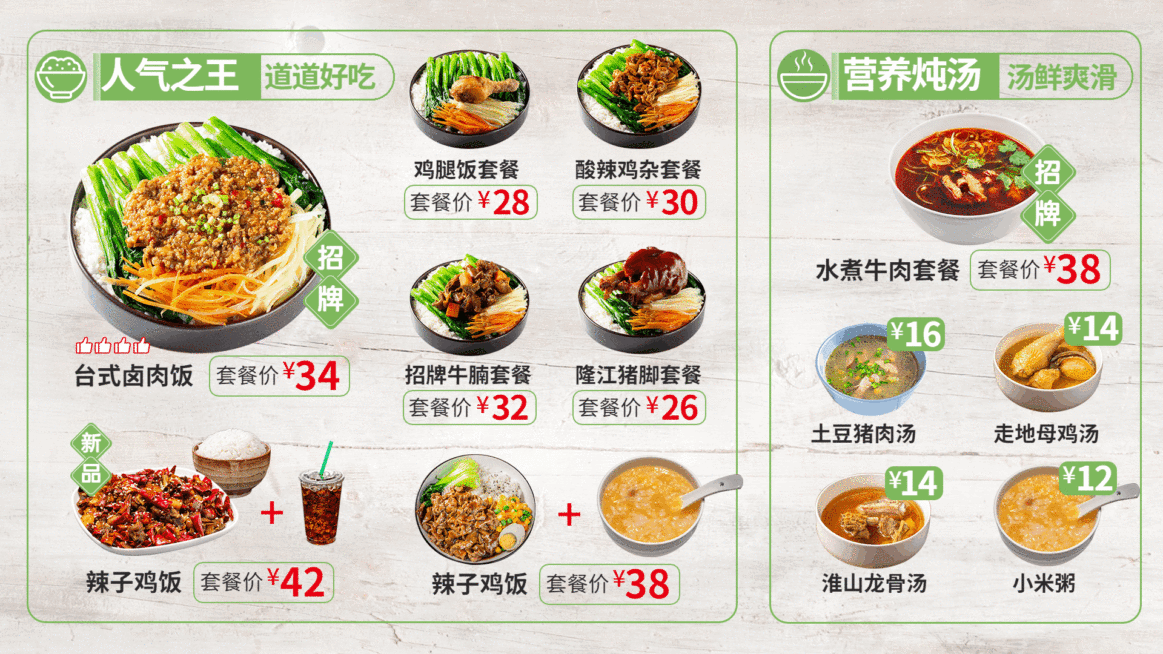 简餐炖汤电视菜单电视屏横屏动图预览效果