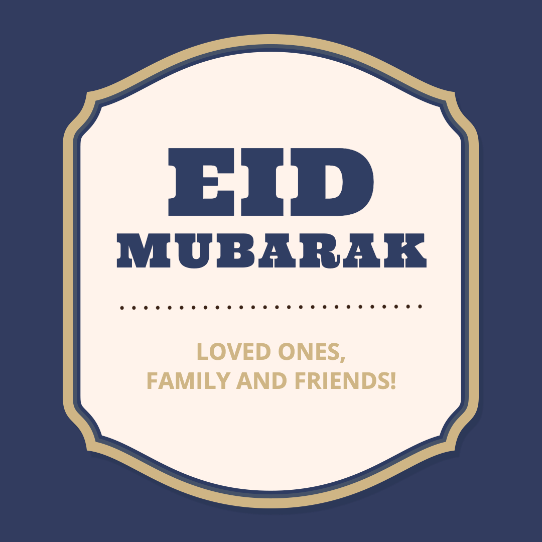 Eid mubarak Instagram post