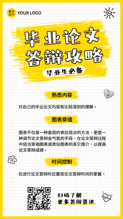 毕业季大学毕业论文攻略手机海报