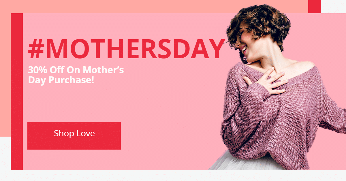 Mother's Day Women's Wear Clothing FashionDiscount Sale Promo Ecommerce Banner预览效果