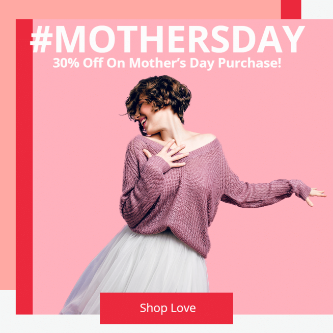 Fashionable Mother's Day Festival Discount Promotion Ecommerce Product Image预览效果