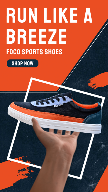 Fashion Style Square Element  Sports Shoes New Arrival Ecommerce Story预览效果
