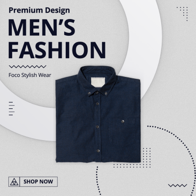 Men's Fashion Wear Black Shirt Display Ecommerce Product Image