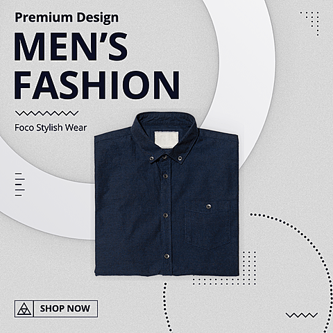 Men's Fashion Wear Black Shirt Display Ecommerce Product Image