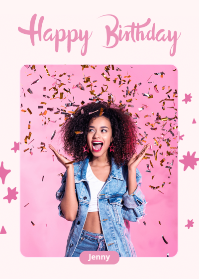 Fashionable Woman Birthday Celebration Greeting Card