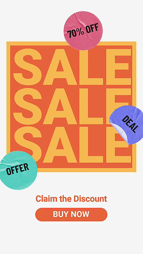 Orange Line Stroke Square Simple Fashion Style Promotion Ecommerce Story