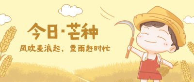 芒种节气祝福手绘插画公众号首图