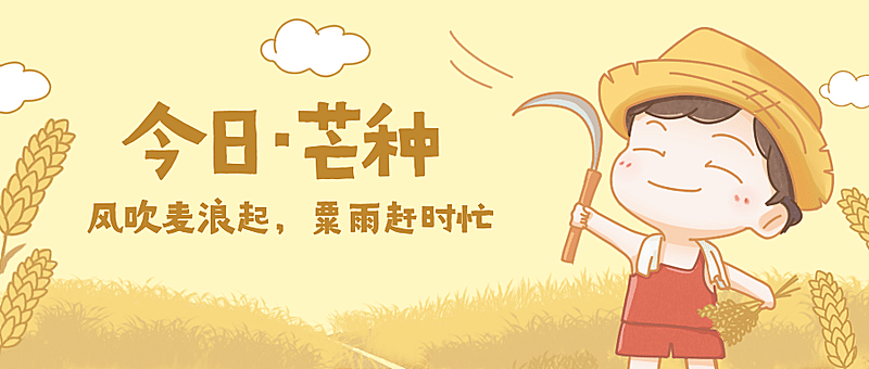 芒种节气祝福手绘插画公众号首图
