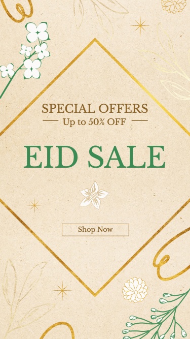 Luxurious Religious Festival Eid Al Fitr Promotion Discount Ecommerce Story