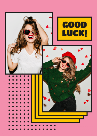 Minimalist Women Photos Good Luck Blessing Card