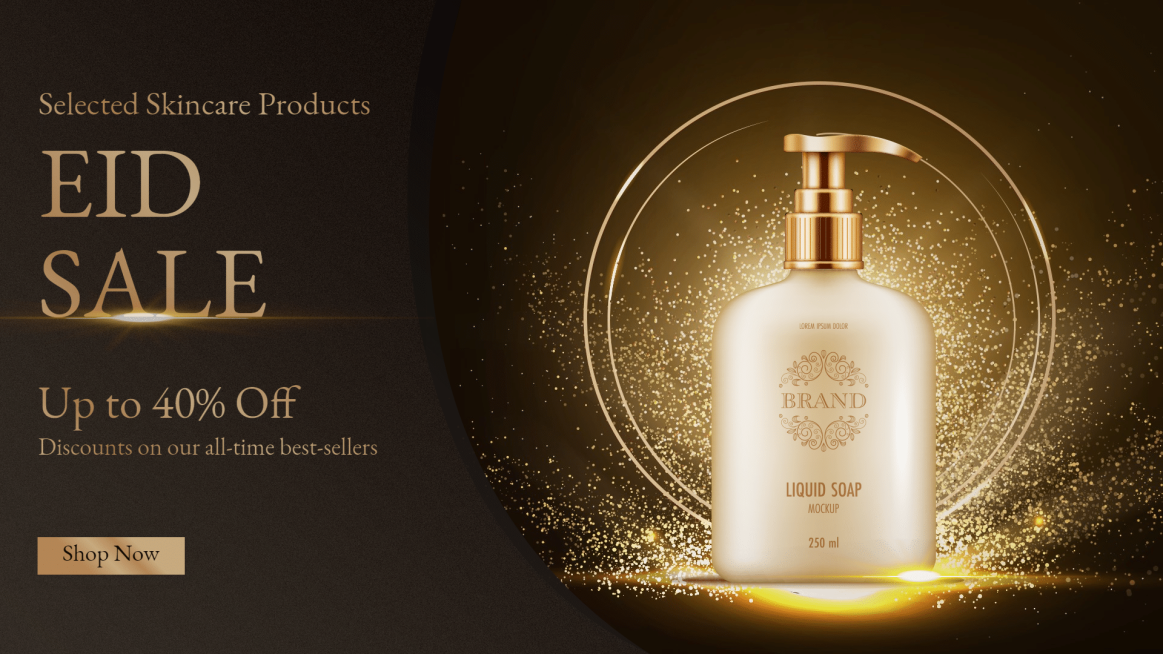 Skincare products eid sale ecommerce banner预览效果