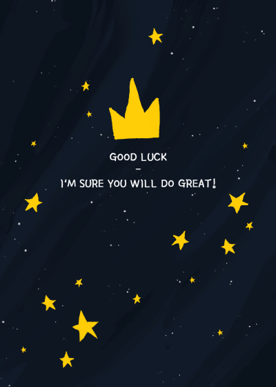 Minimalist Cartoon Blessing Typesetting Greeting Card