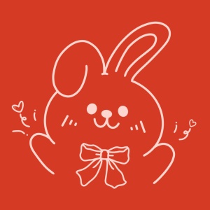 情人节描线可爱兔子情侣头像